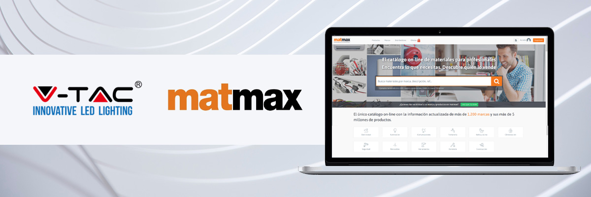 V-TAC avanza en la digitalización de su catálogo: incorpora sus productos a Matmax
